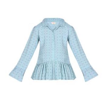 Flare Sleeve Blouse - Blue