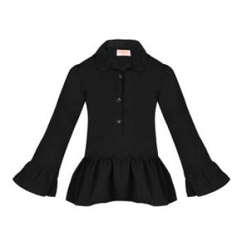 Girl`s Wear - Flare Sleeve Blouse - Black