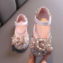 Children`s New Casual Shoes Color Diamond Bow Sandals