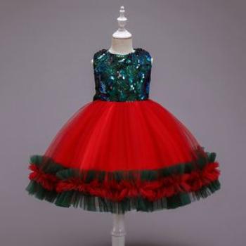 Girls Kids Children New Arrival sequins birthday Wedding Dinner Party Dress