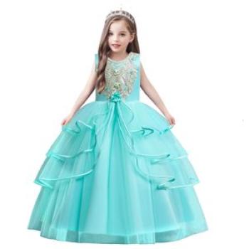 Girl Children Kids maxi performance host Dinner Party Princess Dress Ball Gown