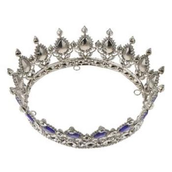Vintage Bridal Crystal Rhinestone Tiara Crown Queen Hair Costume Blue