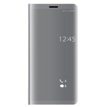 Clear Mirror Smart Case Flip Stand Case Phone Protective Case For Huawei-silver-for huawei 7c/Y72018