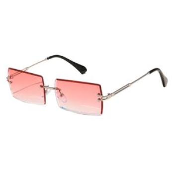 Retro Sunglasses Chic Party Tinted Lens UV Silver Leg Red Lens