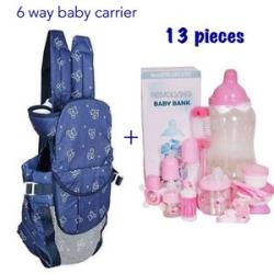 6 Ways Adjustable Baby Carrier With 13 pieces Baby Bank - Multi