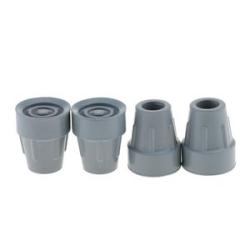 4 Pieces Ferrules Grey Rubber Cane Anti-skid Walking Stick Crutch