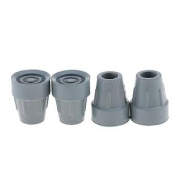 4 Pieces Ferrules Grey Rubber Cane Anti-skid Walking Stick Crutch