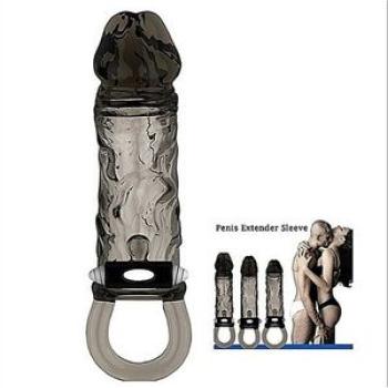 Men Condom Black Reusable Sleeves Vibrators Vibrating Dildo Ring Extender Rings S