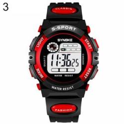 Boys Girls Kids Digital Alarm Calendar-Red