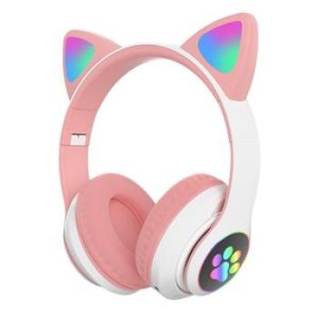 Foldable Cat Ear BT 5.0 Headset with RGB Lighting Effect