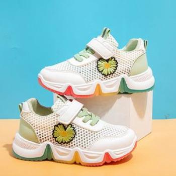 Children`s Hollow Rainbow Small Daisy Solid Bottom Boys & Girls Sports Shoes
