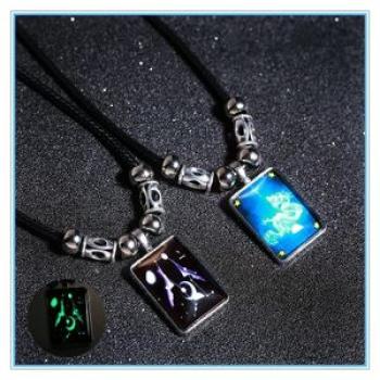 A Pair Of Couple Luminous Card Pendant Necklace