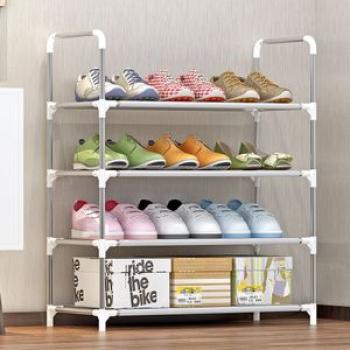 4 Tier Shoe Rack - Silver