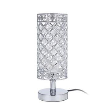 Tomshine Crystal Silver Bedside Table Lamp Desk Light