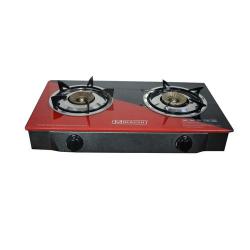 MIK-013B Table Top Gas Cooker - 2 Burner Black/Red