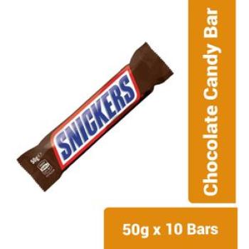 Chocolate Candy Bar With Caramel & Peanuts - 50g X 10 Bars
