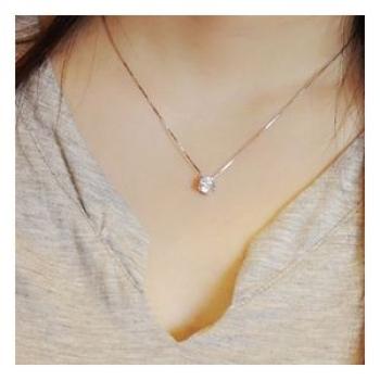 Female Diamond Silver Chain Necklace