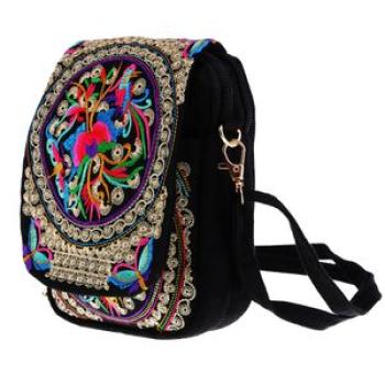 Vintage Ethnic Shoulder Bag Embroidery Boho Tote Travel Handbag