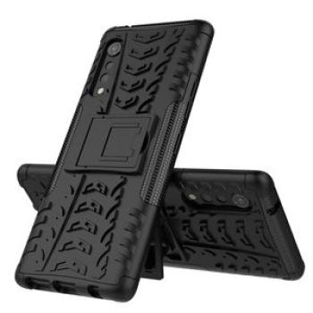 For LG Velvet Tire Texture Shockproof TPU+PC Protective Case(Black)