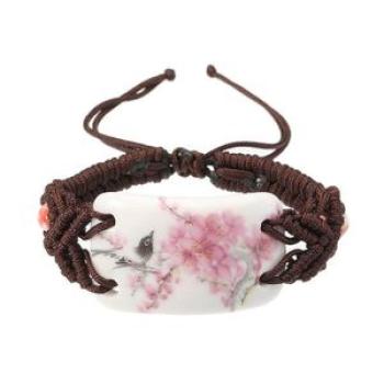 Qing Ge Ceramic Jewelry Pink Peach Bracelet Bracelet Handmade Jewelry Gifts Pink peach blossom