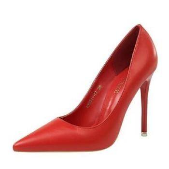 Ladies Shallow Heels Wedding Pumps Dress Party Shoes Red