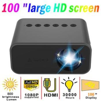 Max 100 "HD large screen TV Projector Led Home Supports 1080P USB Audio Home Player