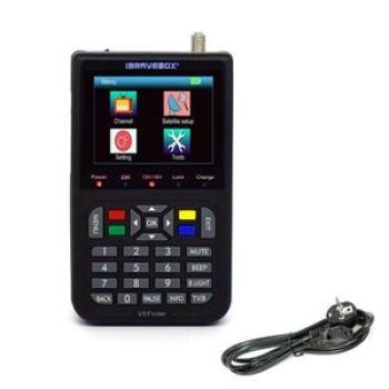 V9 TV Signal Finder Tester LCD Digital Satellite Receiver Finder Meter 3.5 Inch Black