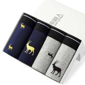 4pcs Mens Boxers Cotton Breathable Underwear