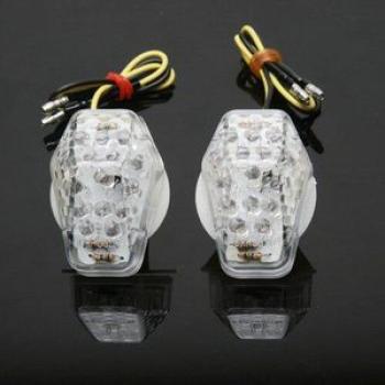 Flush Mount LED Turn Signal Indicators for SUZUKI GSXR 1000 750 600 SV650S 1000S White clear