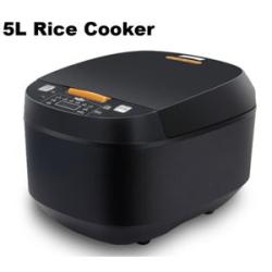 5L Intelligent Fixed Time Automatic Rice Cooker - Black