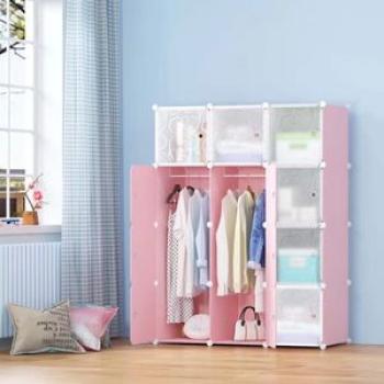 12 Cubes Wardrobe - Pink/White