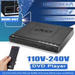 110V-240V 15W LCD DVD Player Compact Multi Region Video HDMI CD USB 3.0 + Remote