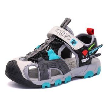 Boy`s Sandals Kids Mesh Beach Shoes -Grey&Blue