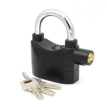 Anti Theft Alarm Padlock - Black