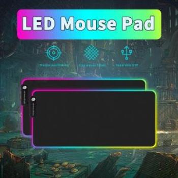 LED Light RGB Waterproof Rubber Mouse Pad USB 7 Dazzle Colors Gaming Mice Mat 300x250x4mm