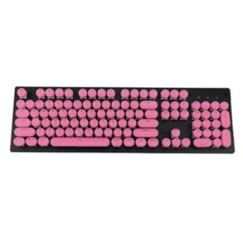 104Pcs/Set Clear Backlight Keycaps Cover Replacement-Pink