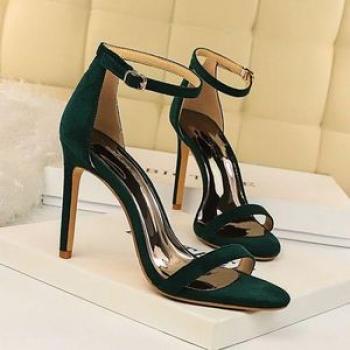 Super High Heels Open Toe Women Pumps Stiletto Women Sandals Party Shoes Green