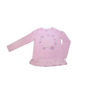 Girls Long Sleeve Round Neck Top - Baby Pink, YDSleep