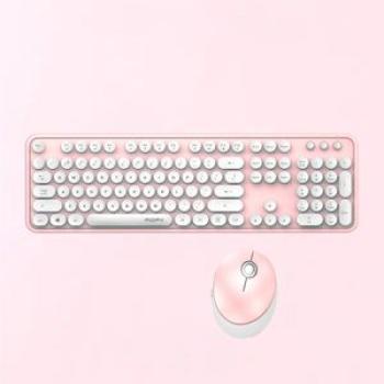 Mini Wireless 2.4G Keyboard with Mouse Combo with Number White Pink
