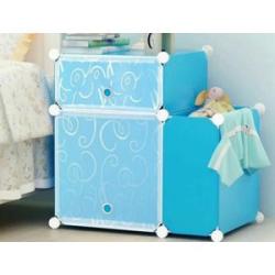 1 Cube Wardrobe + 1 Cube Cosmetic + 1 Cube Laundry - Blue/White
