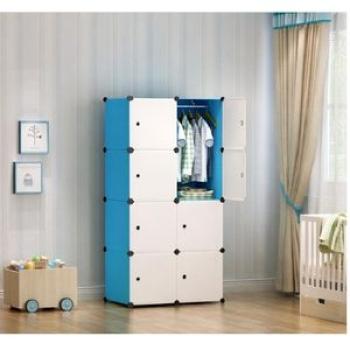 8 Cubes Plastic Wardrobe - Blue/White