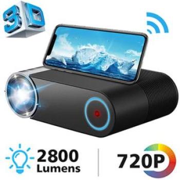 Max 250 "HD large screen TV LED Portable Projector WiFi Video 3D HDMI Media Player