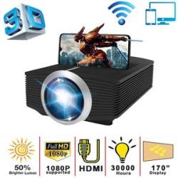 Max 200 "HD large screen TV Home Theater LED Projector HDMI 1080P