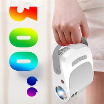 Max 300 "HD large screen TV 1080p Home Theater Video Projector HDMI USB PC Game Movie