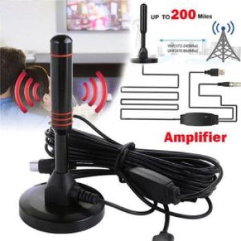 HD Digital Indoor Amplified cccam TV Antenna 200 Miles Ultra HDTV With Amplifier VHF/UH