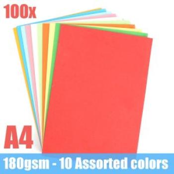 100Pcs 180gsm A4 Coloured Card Cardboard Paper for DIY Craft Handicraft 10