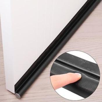 Door Draft Stopper Insulator Door Sweep Soundproof Noise Stopper black