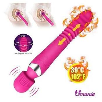 G-Spot Heating Dildo Vibrator Sex Toys For Woman Deep Pink