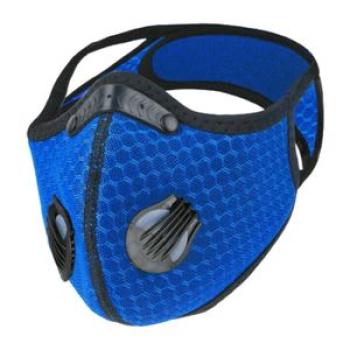 Dual Valve Anti Pollution Outdoor Sports Mask with Activated Carbon Filter - Blue