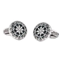 Stylish Mens Cufflinks Circular Dress Shirt Cuff Links For Dark Green